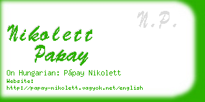 nikolett papay business card