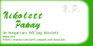nikolett papay business card